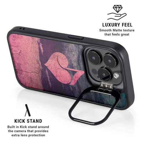 Rustic Musical Heart iPhone 15 Pro Kickstand Case